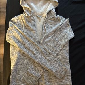 Gray Hooded Zip-Up Jacket with matching Capri sweat pants